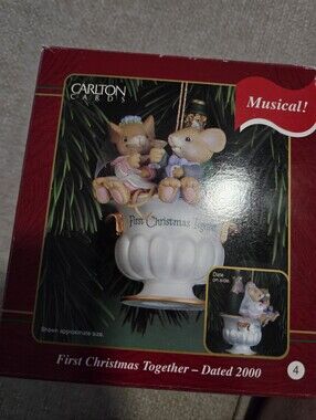 2000 First Christmas Together Mice Couple Dated Carlton Cards Ornament 2000 4